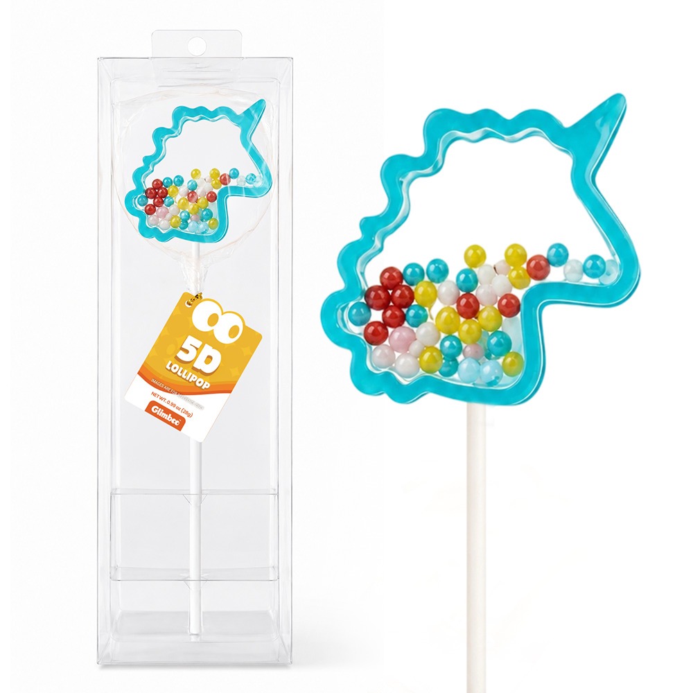 Cyan Unicorn 5D Art Lollipop - Magic Animal Series - 0.99 oz