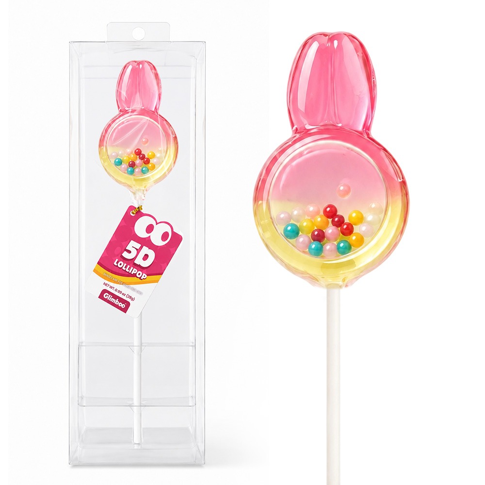 Pink Bunny 5D Art Lollipop - Sweet Heart Series - 0.99 oz