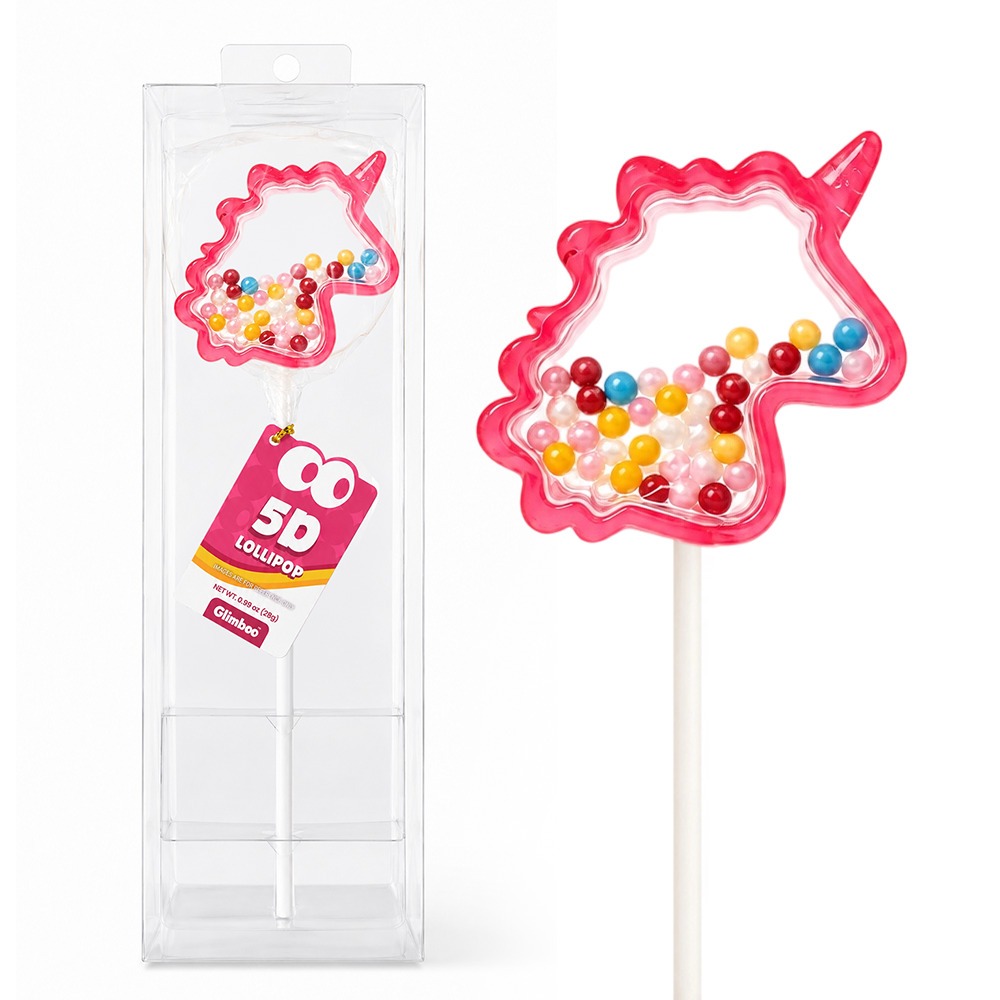 Red Unicorn 5D Art Lollipop - Sweet Heart Series - 0.99 oz